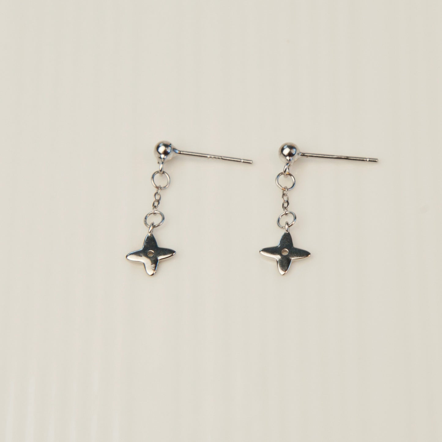 Star Charm Dangle Earrings in Sterling Silver