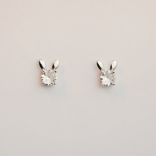 Sterling Silver Bunny Stud Earrings Rabbit Animal Studs