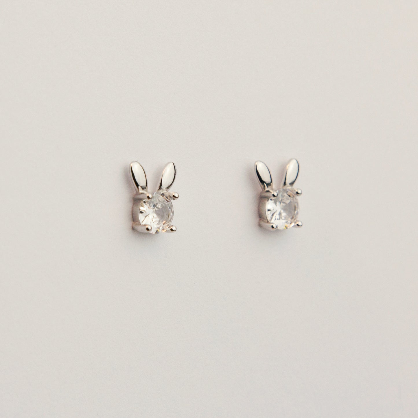 Sterling Silver Bunny Stud Earrings Rabbit Animal Studs