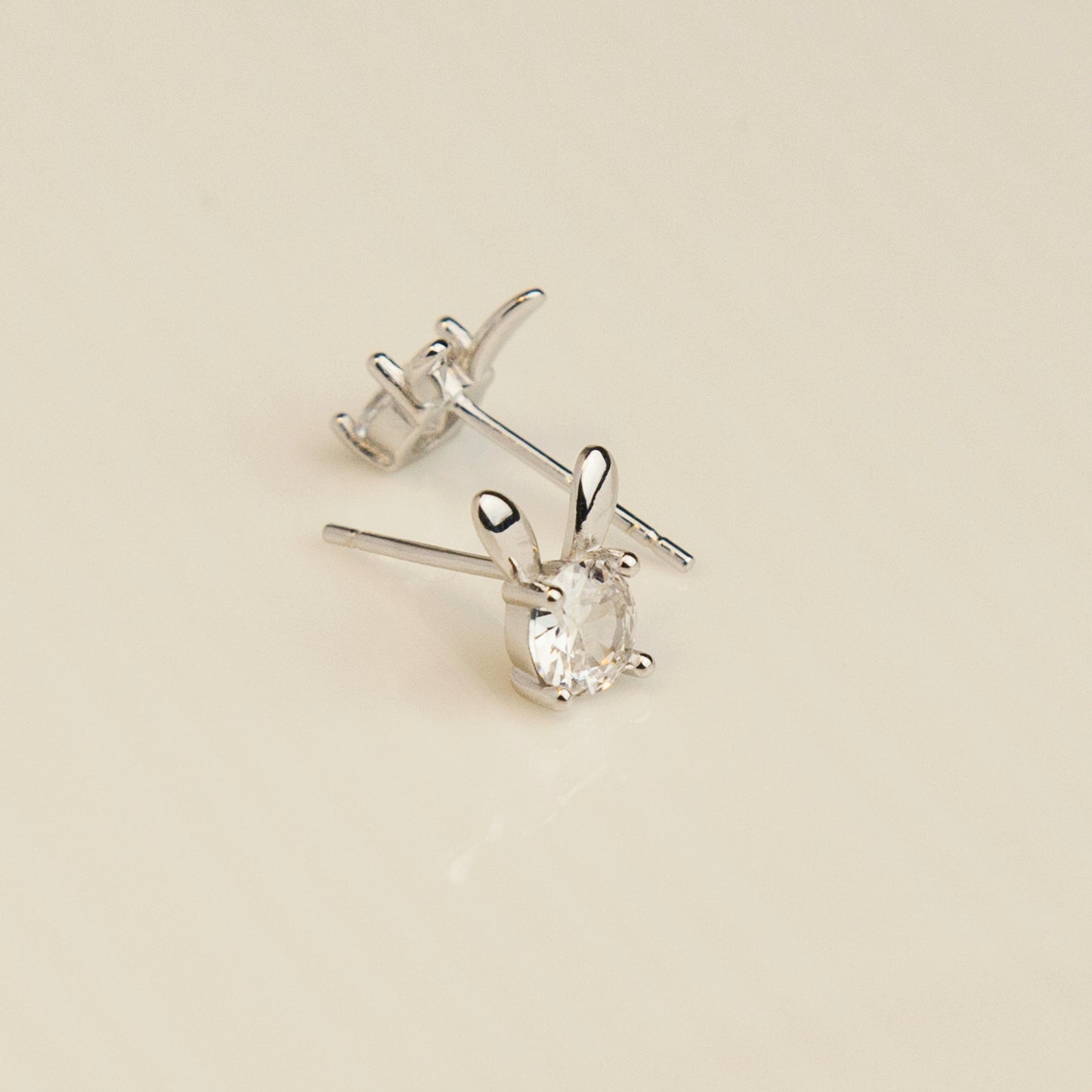 Sterling Silver Bunny Stud Earrings Rabbit Animal Studs