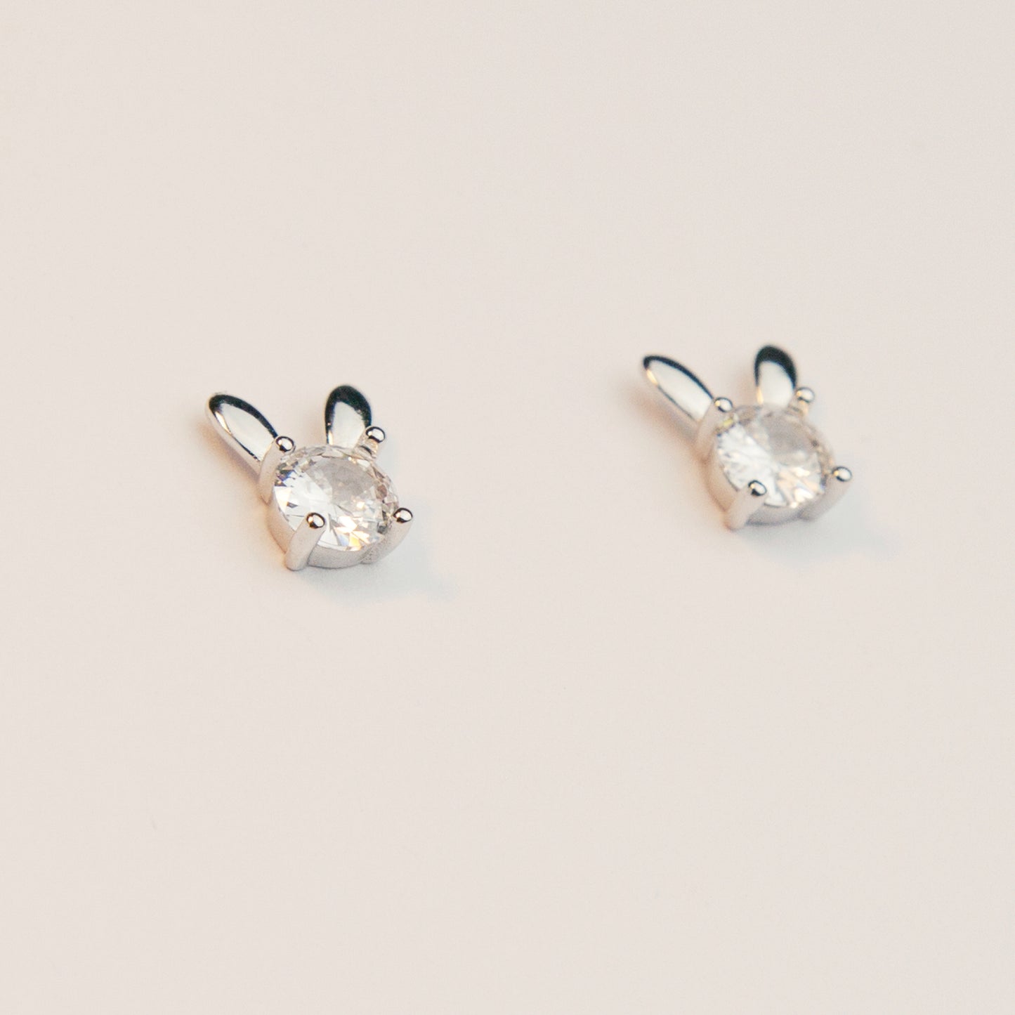 Sterling Silver Bunny Stud Earrings Rabbit Animal Studs