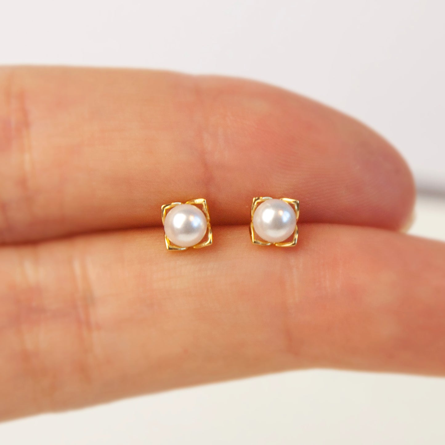 Pearl Stud Earrings in Sterling Silver