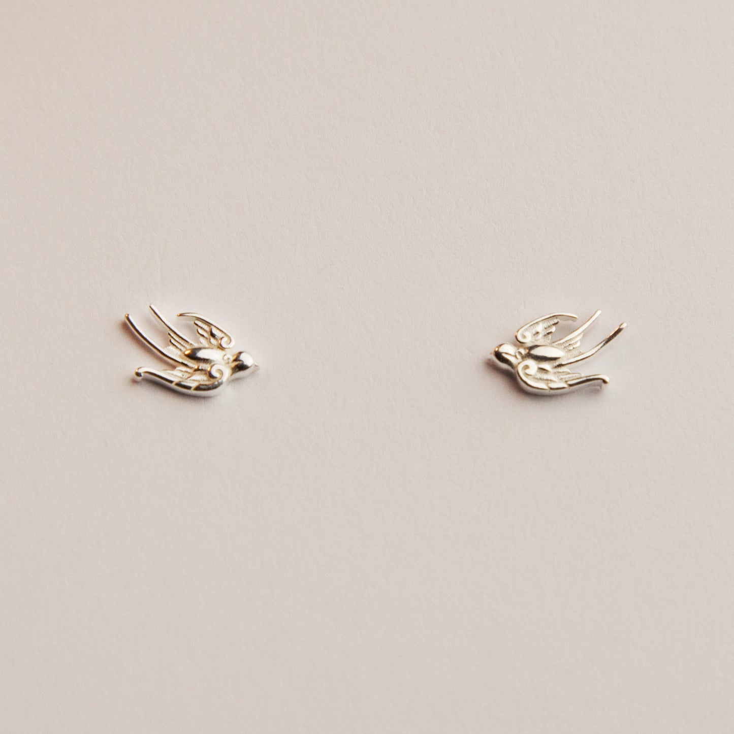 Swallow Stud Earrings in S999 Sterling Silver