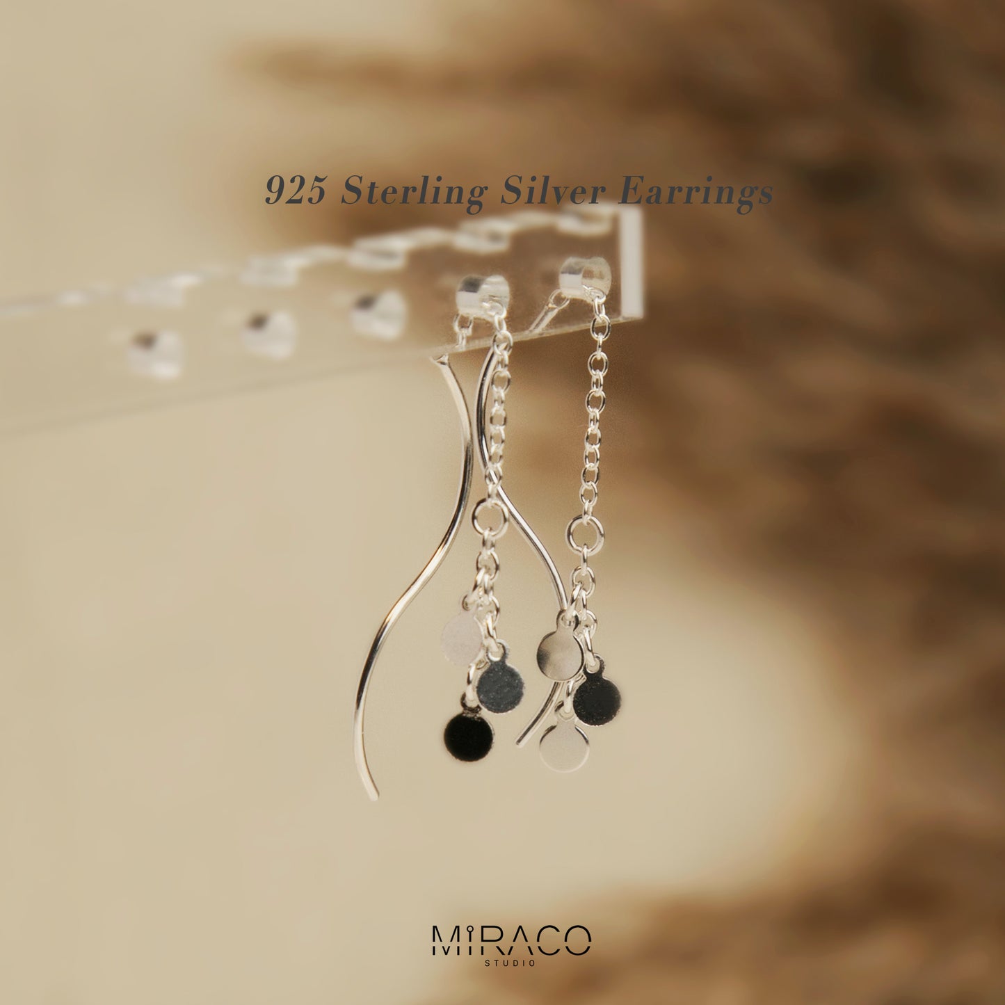 Sterling Sliver Minimalist Ear Wire Chain Threader Earrings