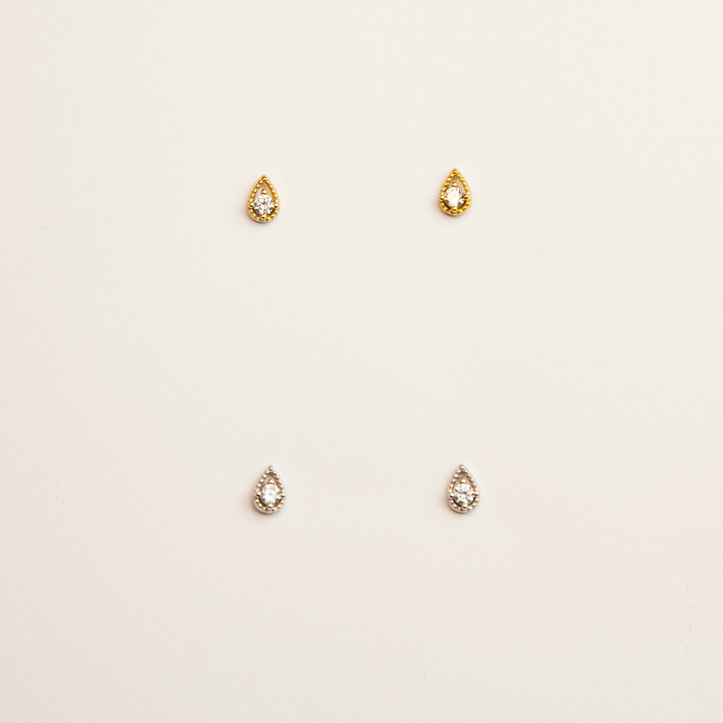 Teardrop Cartilage Pear Diamond Stud Earrings