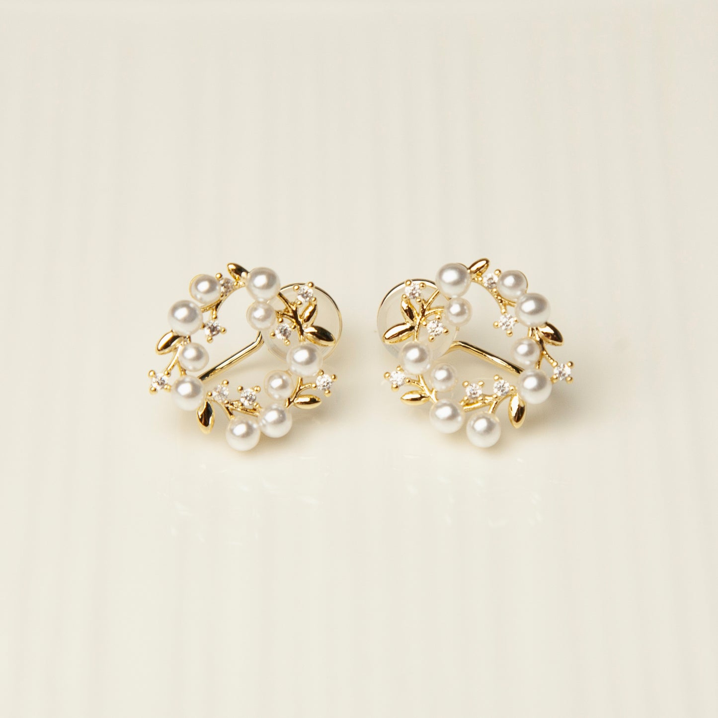 Clip On Stud Earrings with Pearls and Crystals