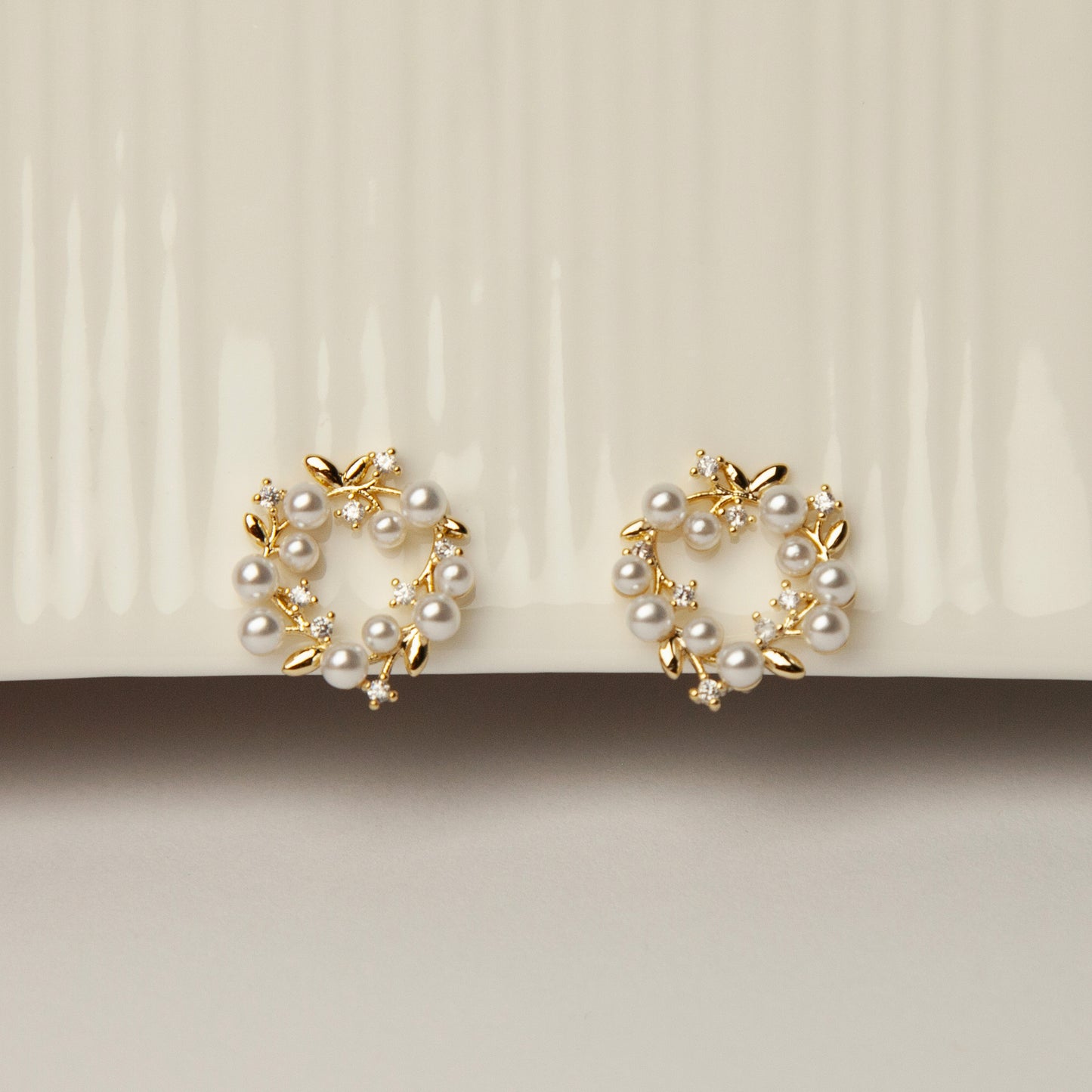 Clip On Stud Earrings with Pearls and Crystals