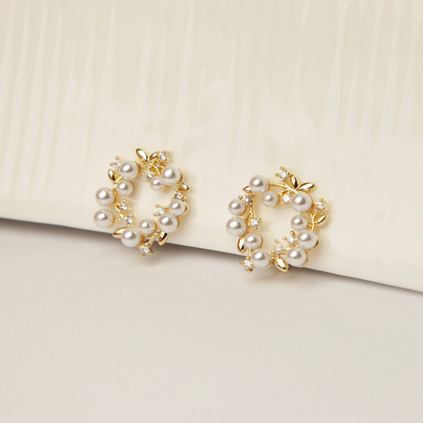 Clip On Stud Earrings with Pearls and Crystals