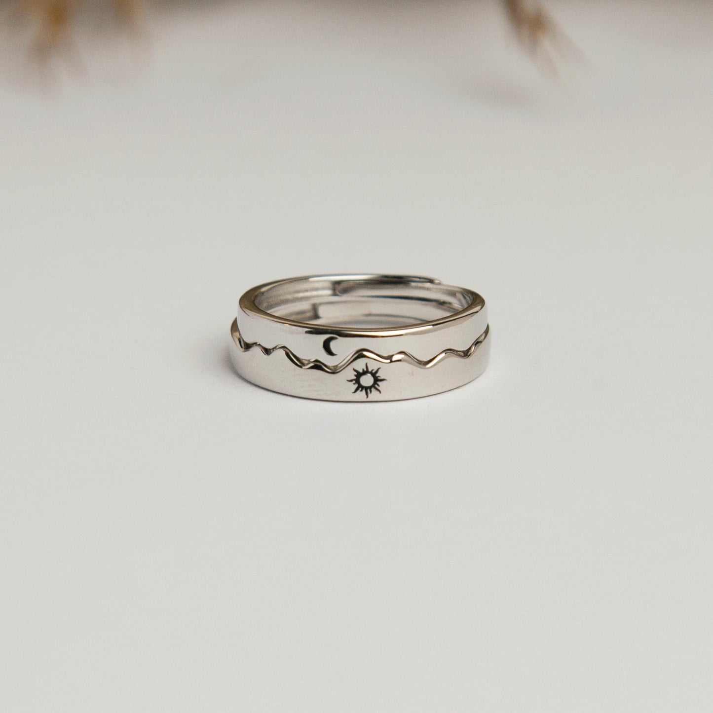 Sterling Silver Sun and Moon Ring For Couples