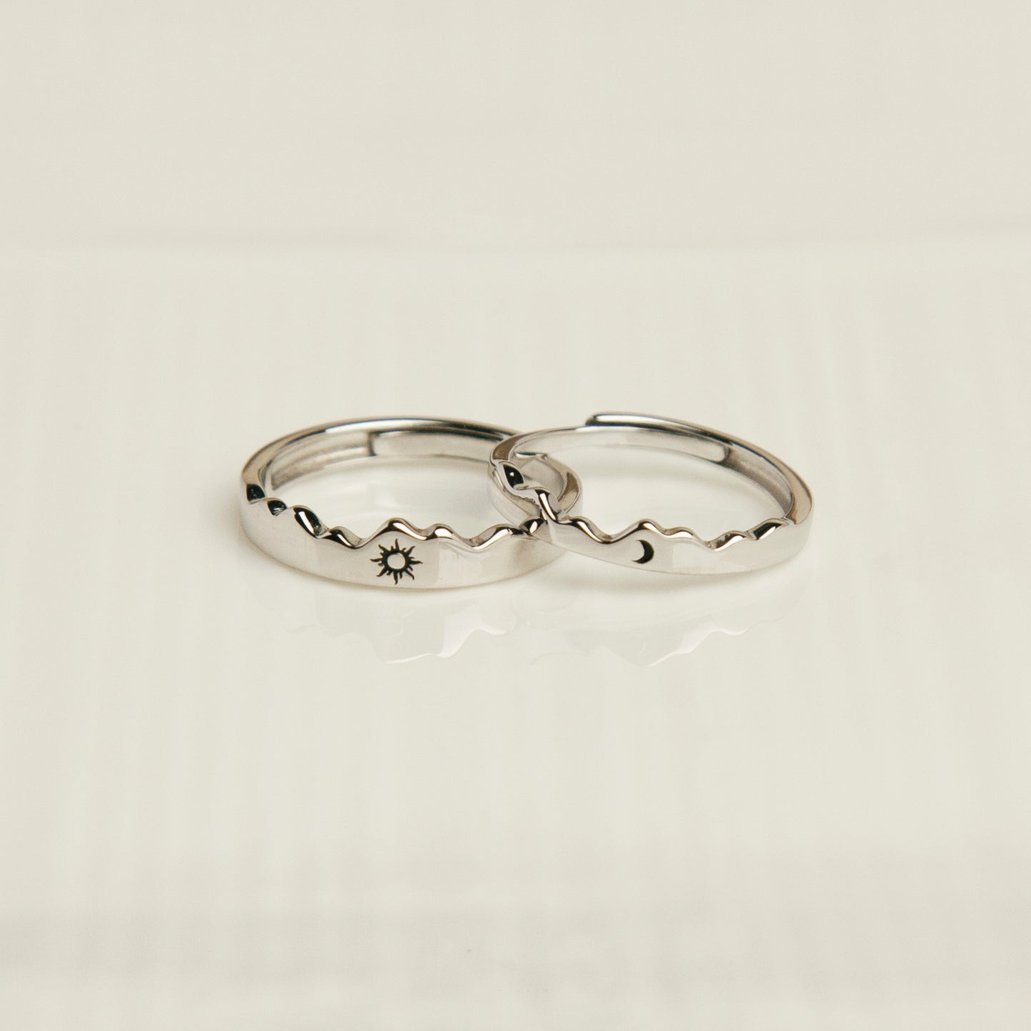 Sterling Silver Sun and Moon Ring For Couples