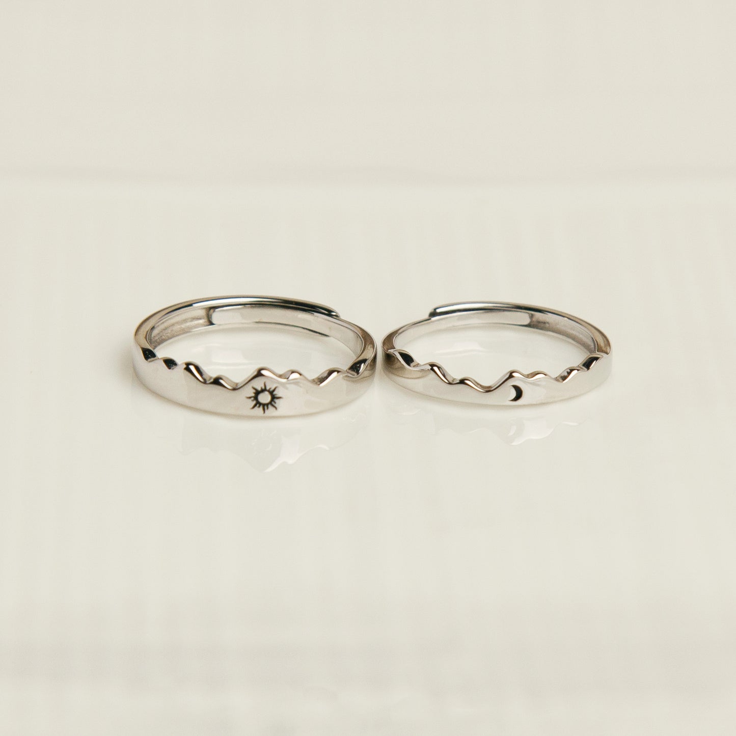 Sterling Silver Sun and Moon Ring For Couples