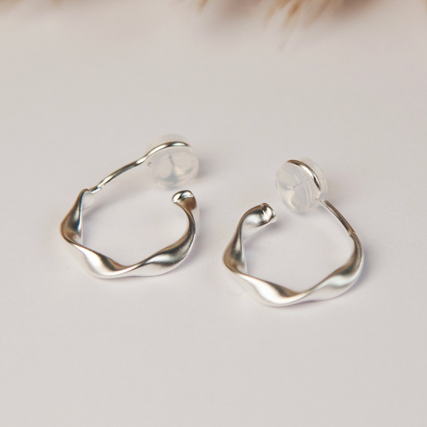 Twisted Matt Gold Hoop Clip On Earrings